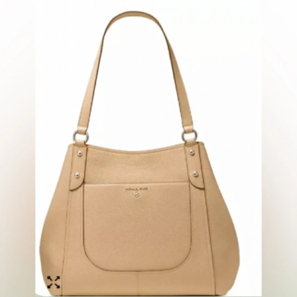 NWT Michael Kors Molly Pebble Leather Bag Camel Brown